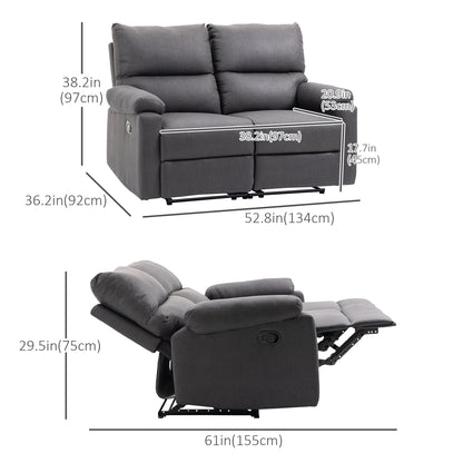 Causeuse inclinable 2 places avec repose-pieds et dossiers divisés