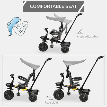 Tricycle évolutif 5-en-1 avec poignée parentale