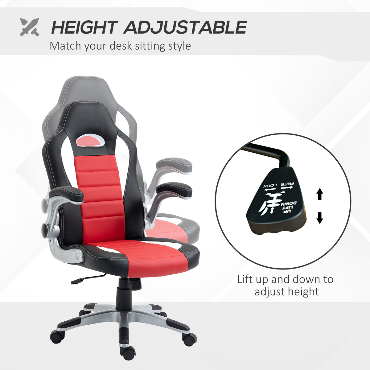 Chaise de bureau ergonomique de style course