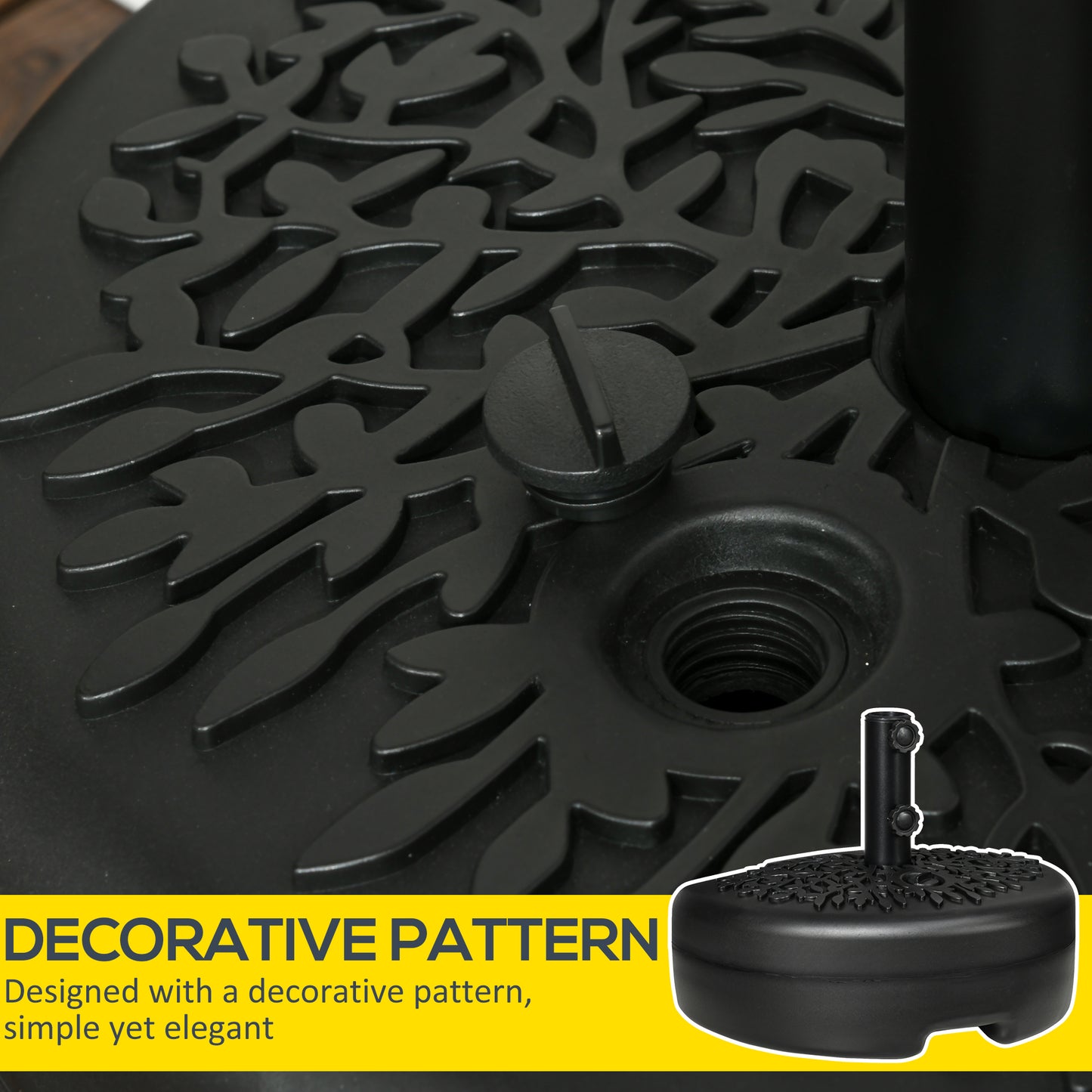Socle de parasol demi-lune remplissable 18 kg