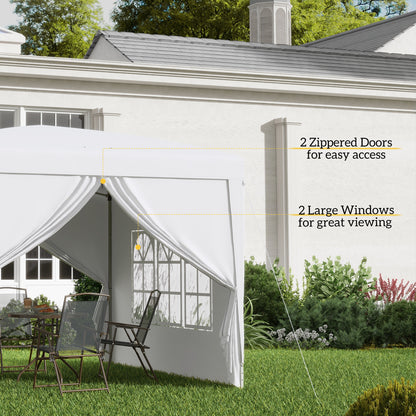 Tente Popup Extérieure 3m x 3m Gazebo Mariage — Blanc
