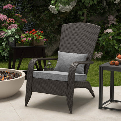 Fauteuil Adirondack rotin extérieur avec coussins