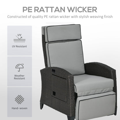 Chaise longue inclinable rotin avec dossier ajustable