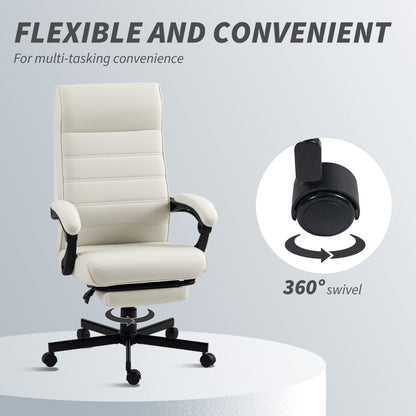 Chaise de bureau dossier haut inclinable avec repose-pieds