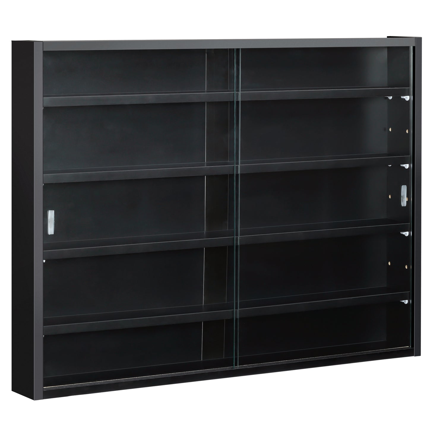 Vitrine murale 5 tablettes avec 2 portes en verre
