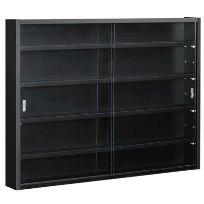Vitrine murale 5 tablettes avec 2 portes en verre