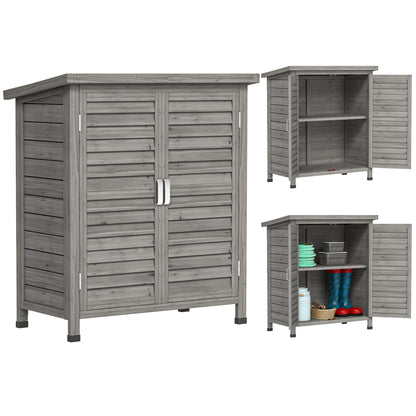 Remise de jardin en bois avec 2 portes et tablettes