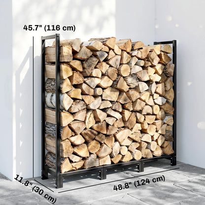 Support à bois de chauffage réglable en acier