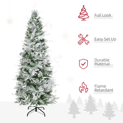 Sapin de Noël crayon enneigé 517 branches — Vert