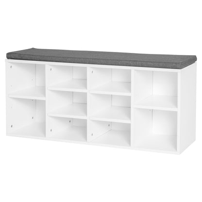 Banc à chaussures de rangement rembourré