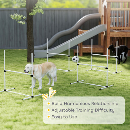 Ensemble de 4 haies d'agilité réglables pour chien