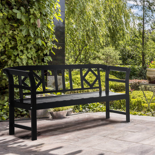 Banc de jardin en bois 3 places — motif losange