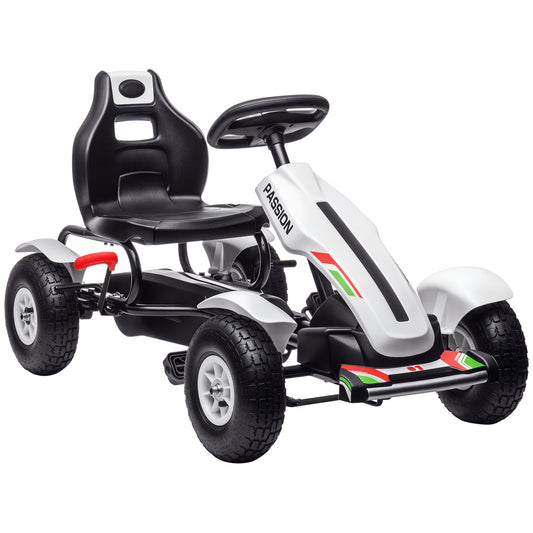 Aosom Kart à Pédales Enfant avec Frein à Main et Siège Ajustable