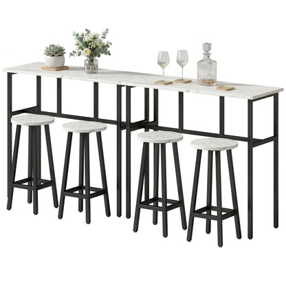 Ensemble bar 6 pièces avec 2 tables et 4 tabourets