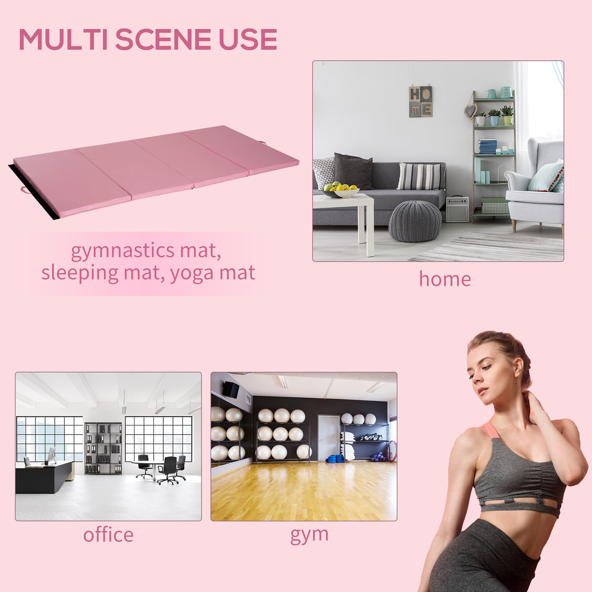Tapis de gymnastique pliable en mousse