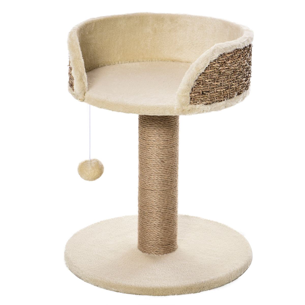 Arbre à chat compact avec poteau en sisal et jouet