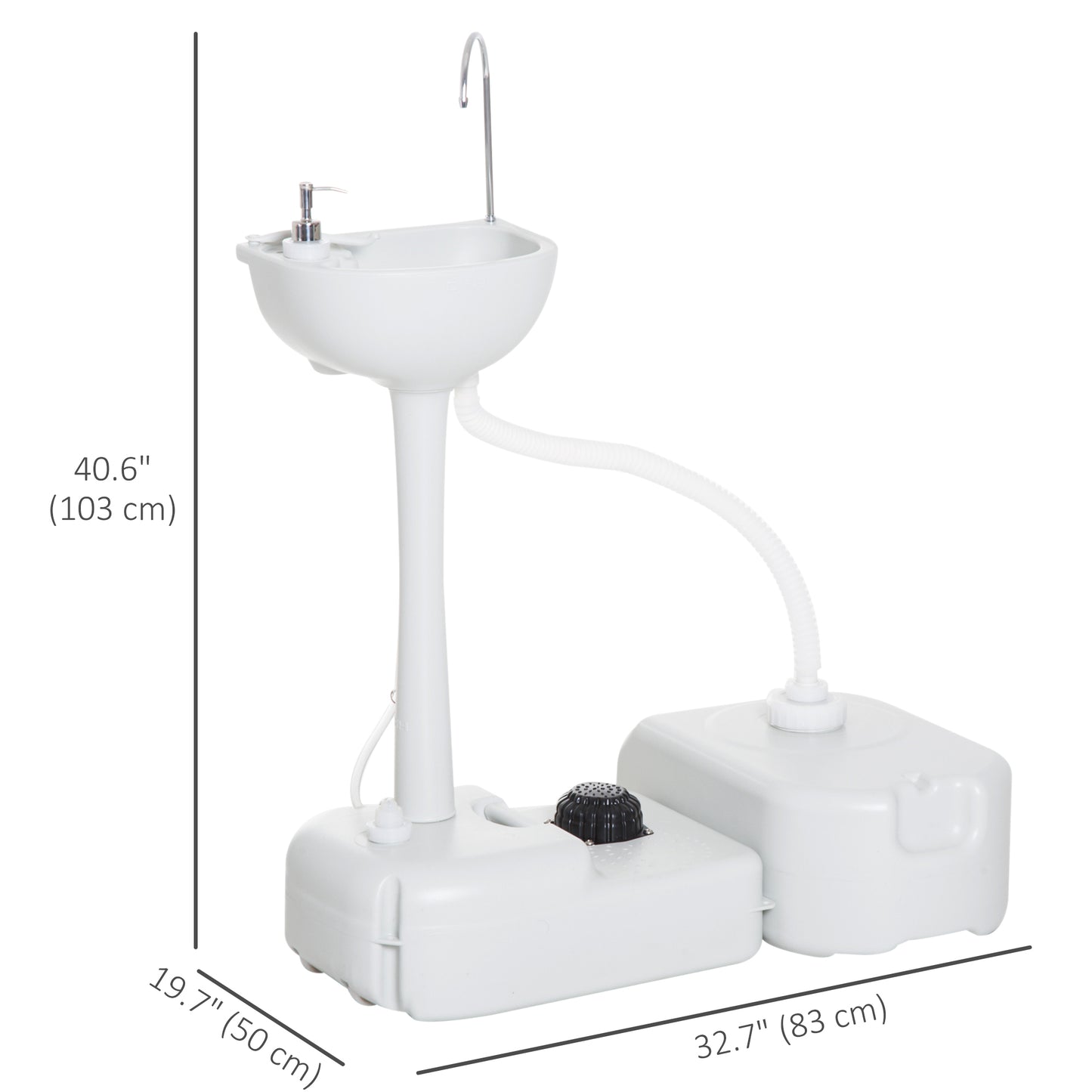 Évier de camping portable avec réservoir de récupération