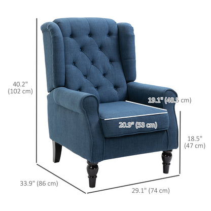 Fauteuil d'accent capitonné à dossier ailé en polyester