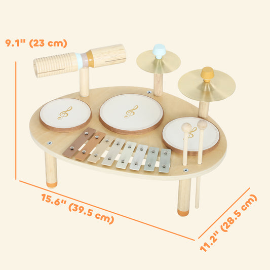Station musicale 4-en-1 pour tout-petits en bois
