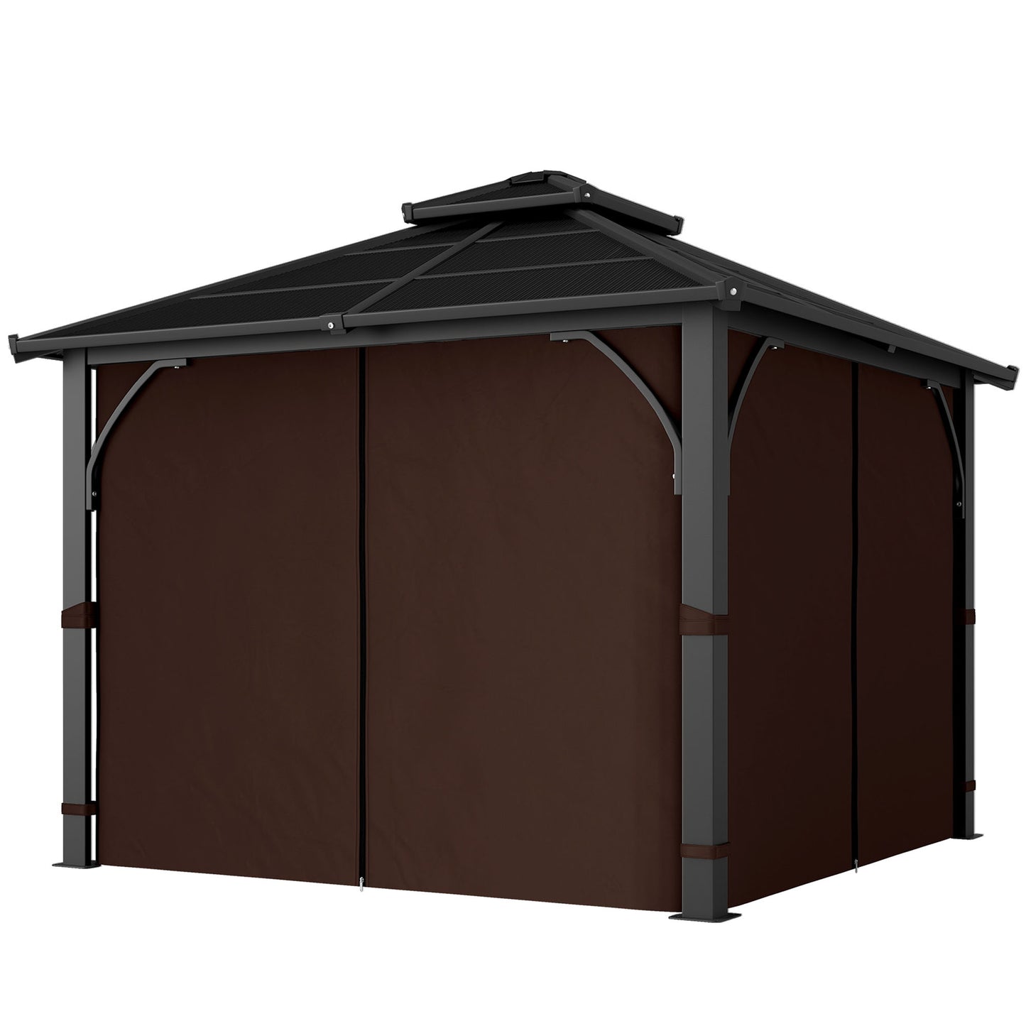 Gazebo toit rigide 10' x 10' polycarbonate double niveau
