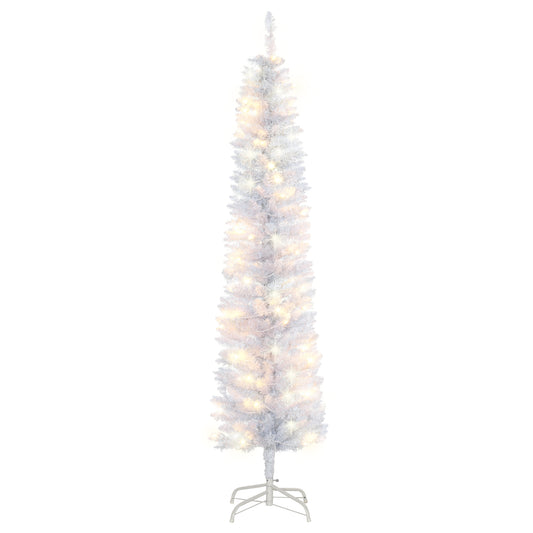 Sapin de Noël mince 7,5 pi aiguilles de pin réalistes