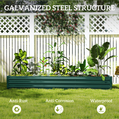 Bac surélevé galvanisé 8'x2'x1' pour jardin
