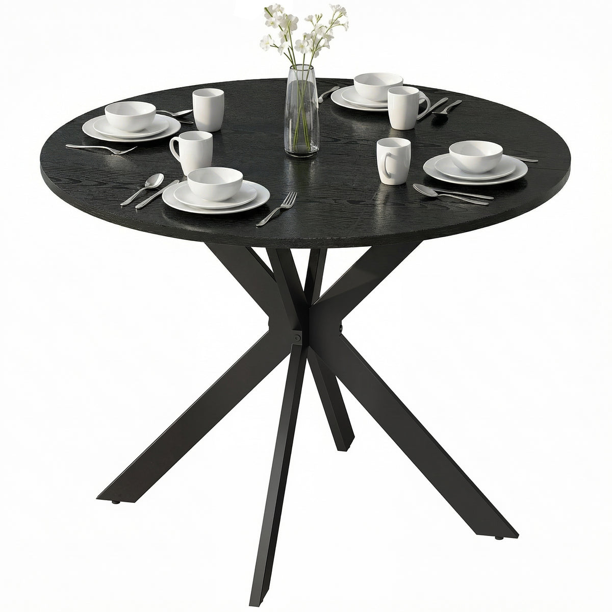 Table à manger ronde contemporaine 100 cm en bois