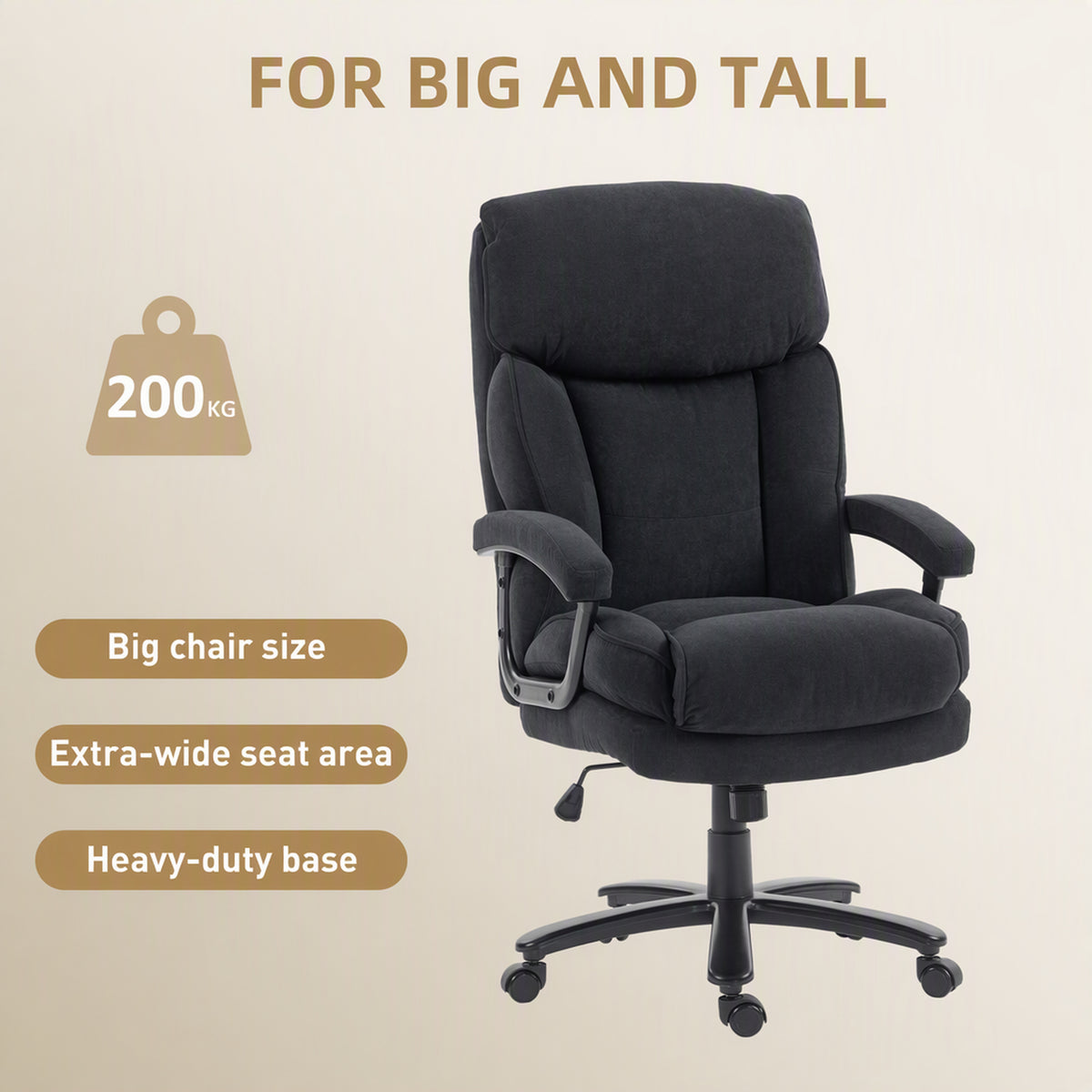 Chaise de bureau ergonomique grand format