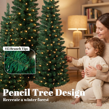Arbre de Noel crayon artificiel — Lot de 3