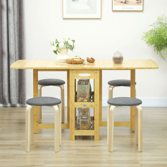 Tabourets de cuisine empilables en bois ensemble de 4
