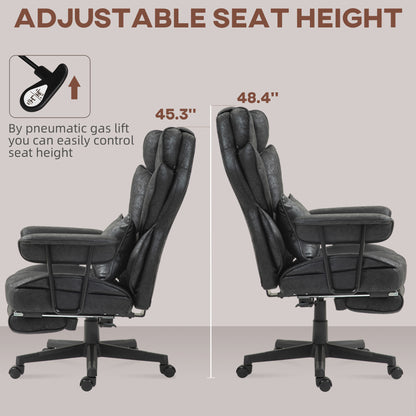 Chaise de bureau ergonomique grand format avec repose-pieds