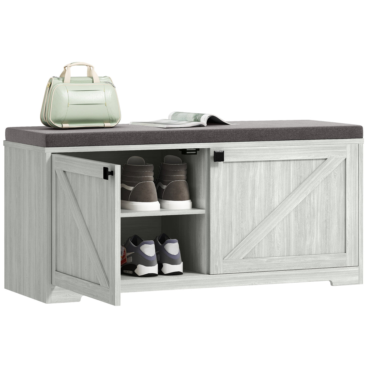 Banc de rangement à chaussures capitonné