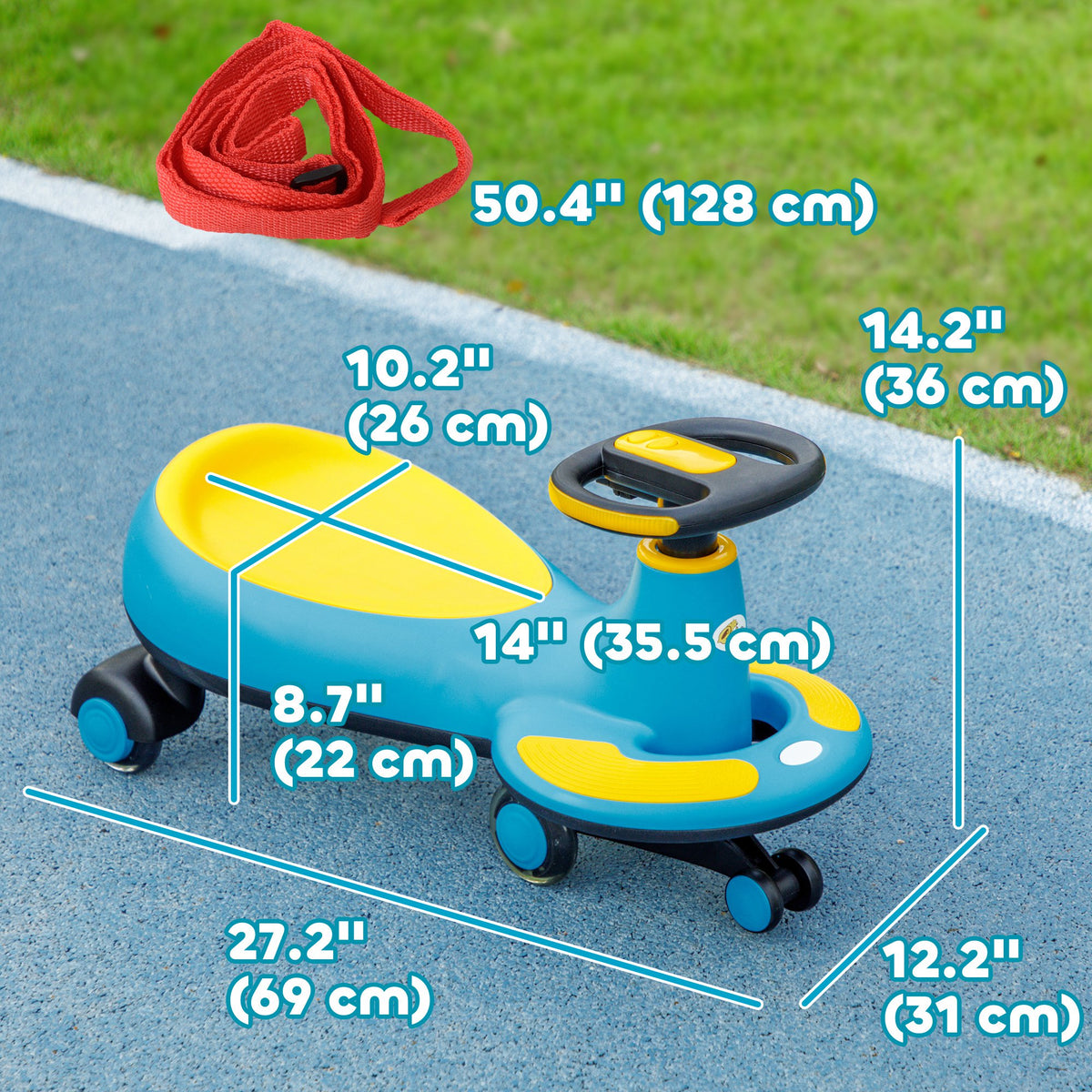 Voiture tortillante pour enfants avec lumières et musique