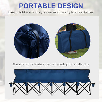 Chaise pliante 6 places avec porte-gobelets et étui