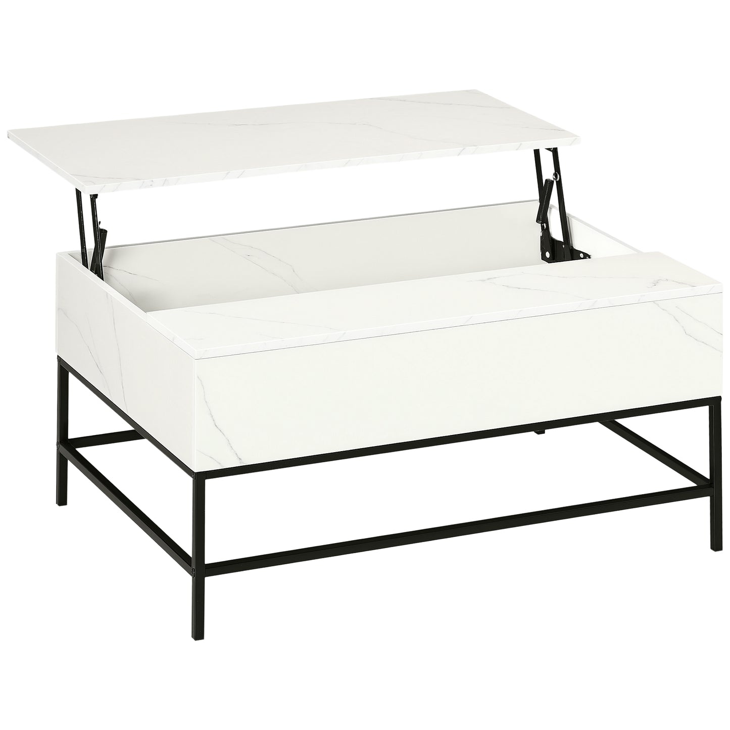 Table basse plateau relevable avec rangement caché