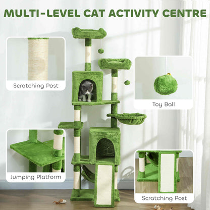 Arbre à chat multi-niveaux 177 cm avec condos et hamac