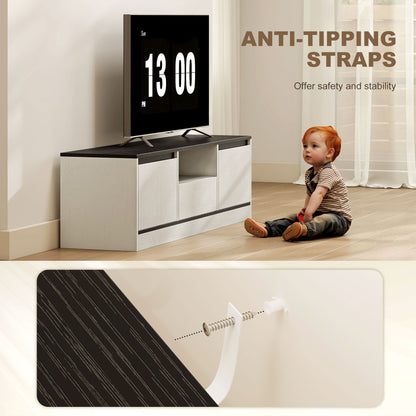 Meuble TV moderne avec rangement et gestion des câbles