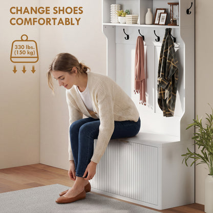 Meuble d'entrée 4-en-1 avec banc à chaussures