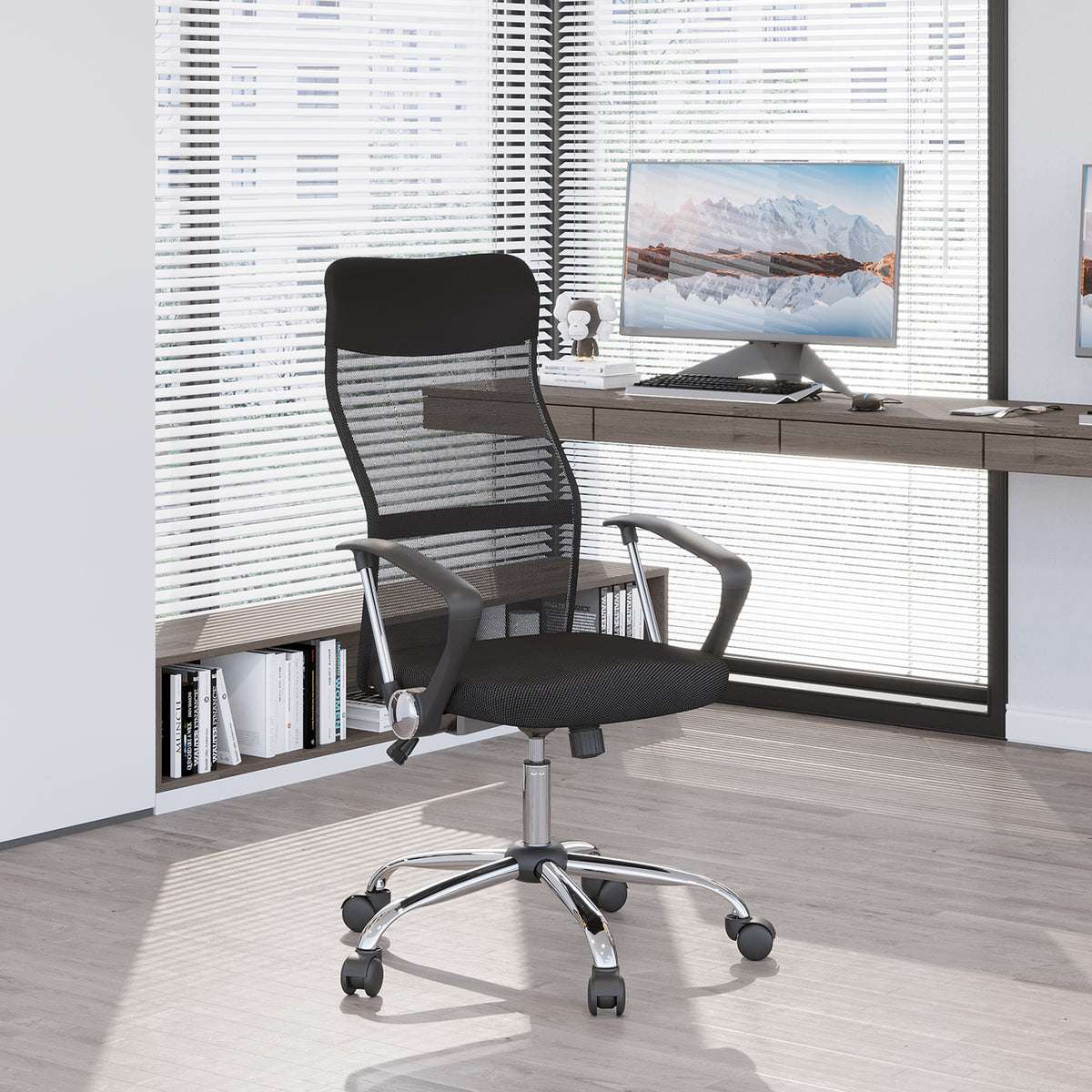 Chaise de bureau ergonomique dossier haut maille