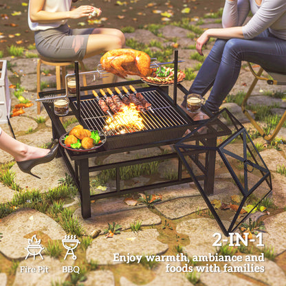 Foyer extérieur 2-en-1 avec grille BBQ 81cm