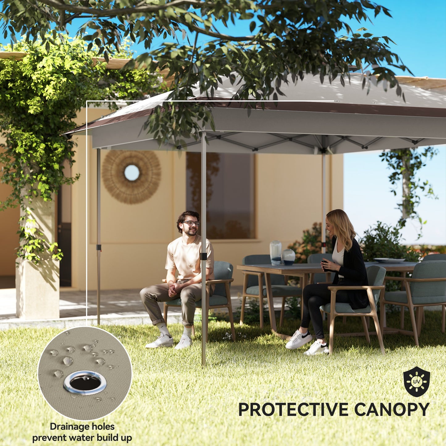 Tonnelle pop-up avec murs en maille 366 x 366 cm