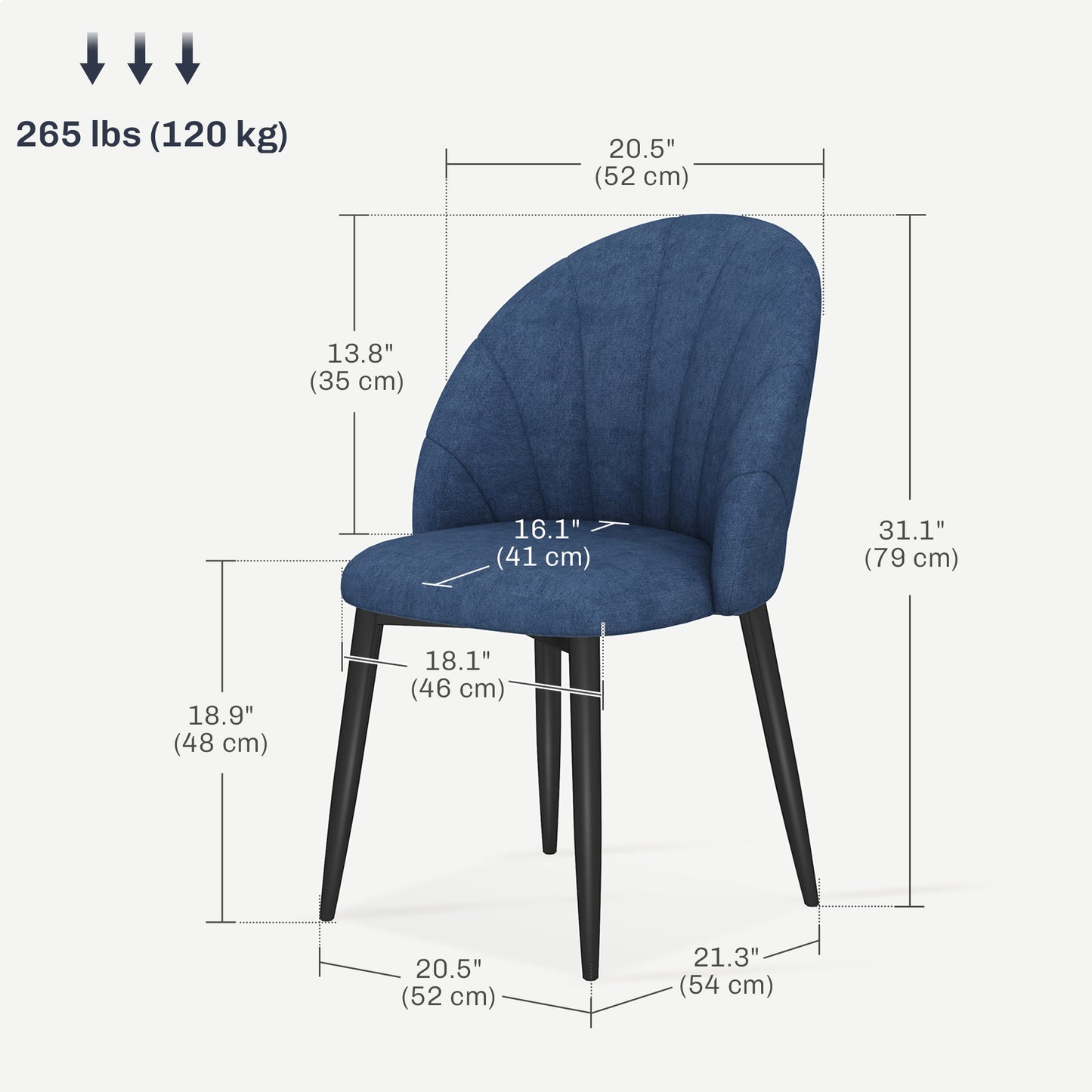 Chaises de salle à manger rembourrées ensemble de 4