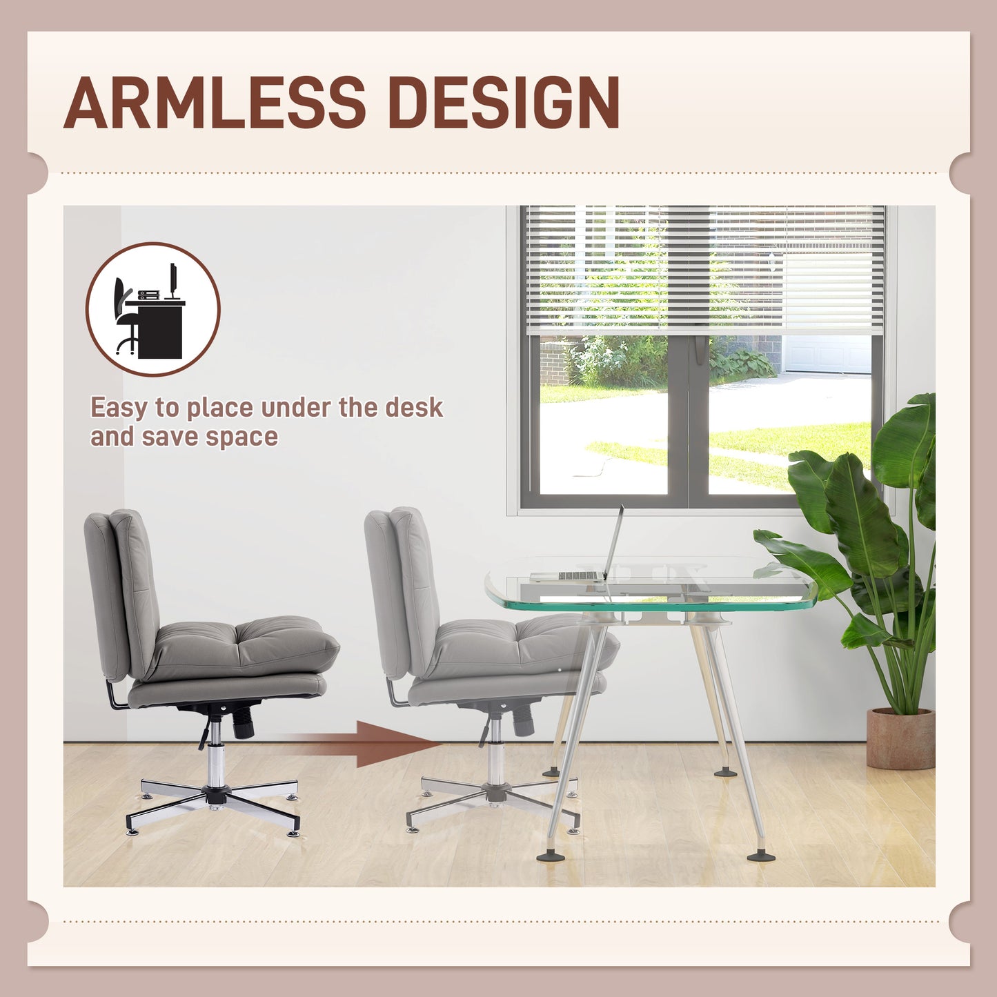 Chaise de bureau sans accoudoirs croisillons réglable pivotante