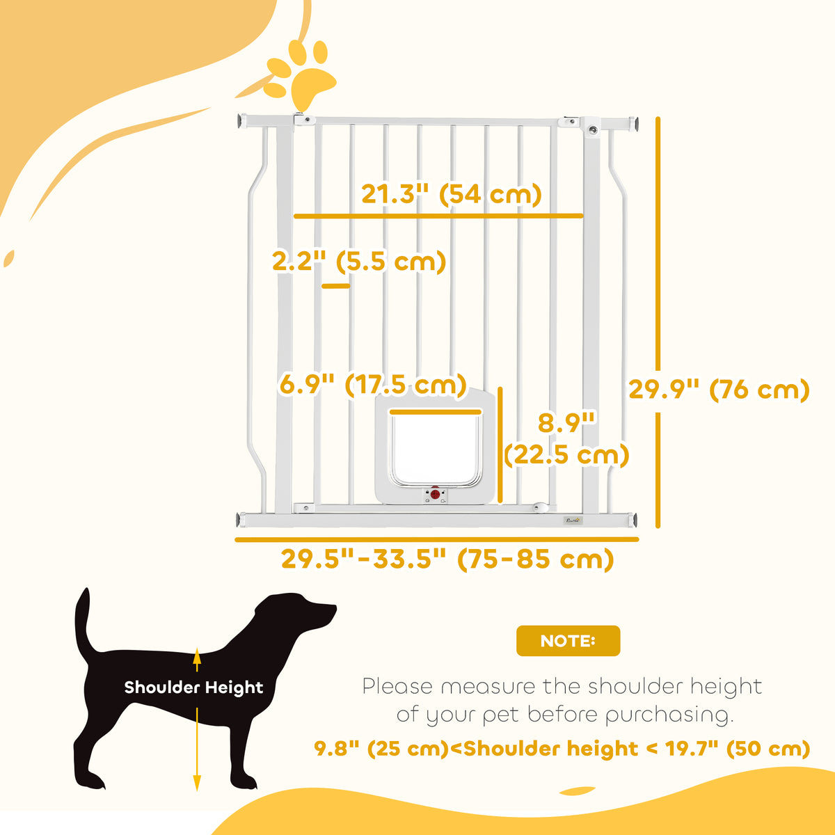 Barrière chien ajustable avec chatière — Métal