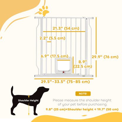 Barrière chien ajustable avec chatière — Métal