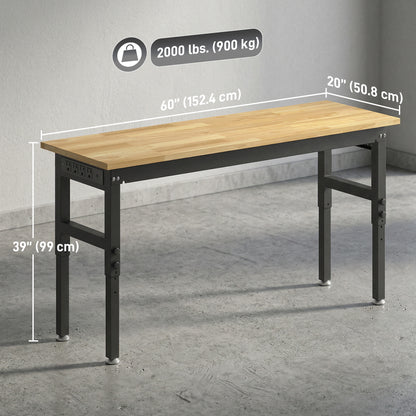 Établi réglable robuste 152 cm — capacité 907 kg