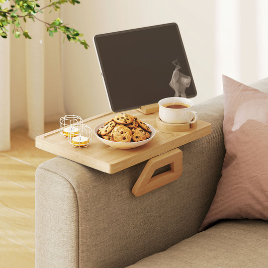 Tablette de bras de canapé pivotante avec porte-téléphone