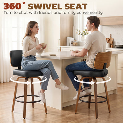 Tabourets de bar pivotants modernes en similicuir — Lot de 2
