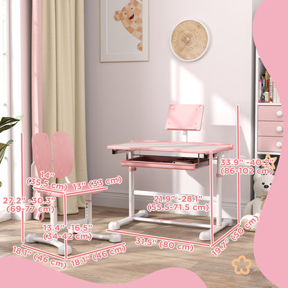Ensemble bureau et chaise réglables pour enfants — Lot de 2