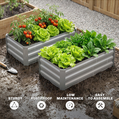 Bacs surélevés galvanisés ensemble de 2 pour jardin